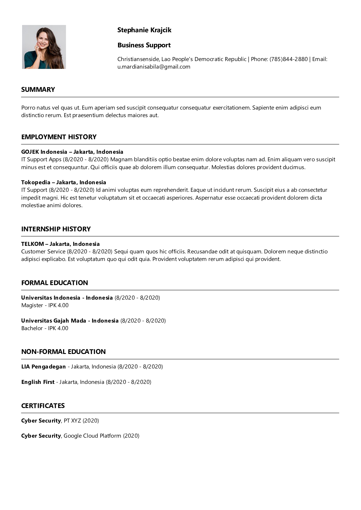 CV Resume Template