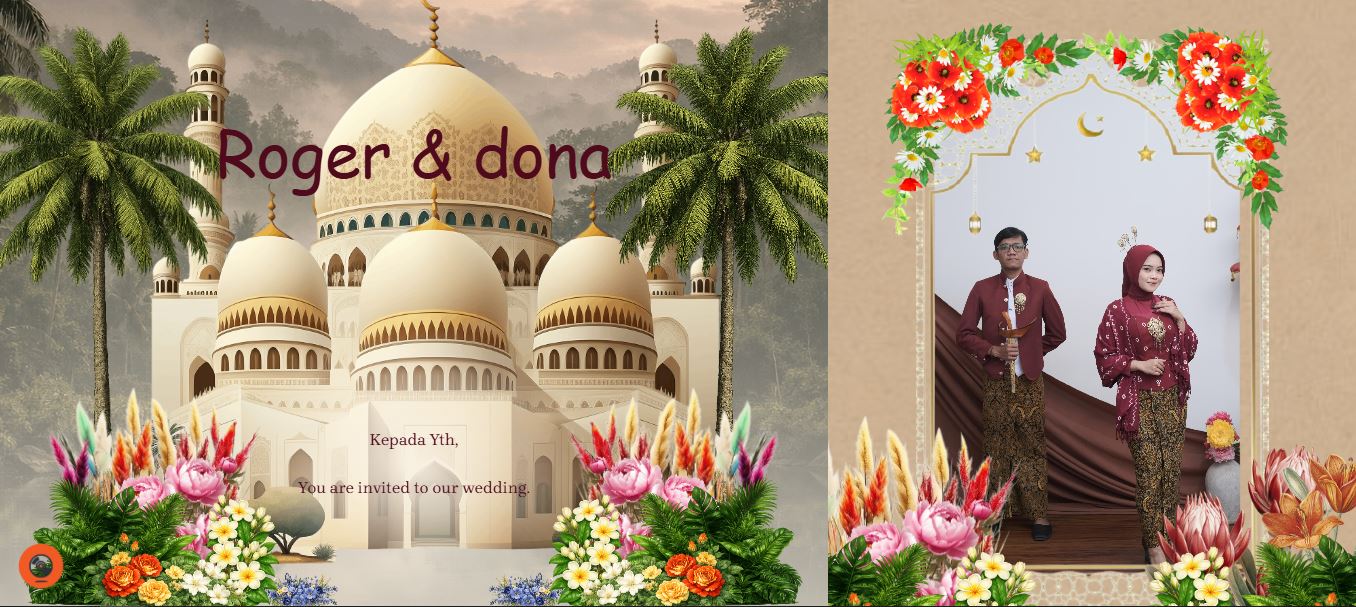 Template Wedding Invitation with Animation Muslim