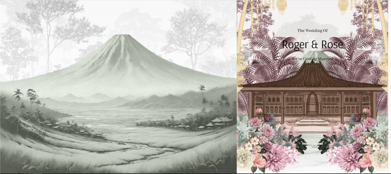 Template Wedding invitation with animation wayang