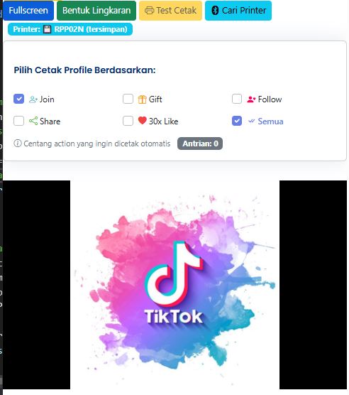 Tiktok live print member